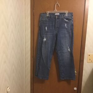 Luna Nora Cropped Distressed  Medium Wash Jeans 10